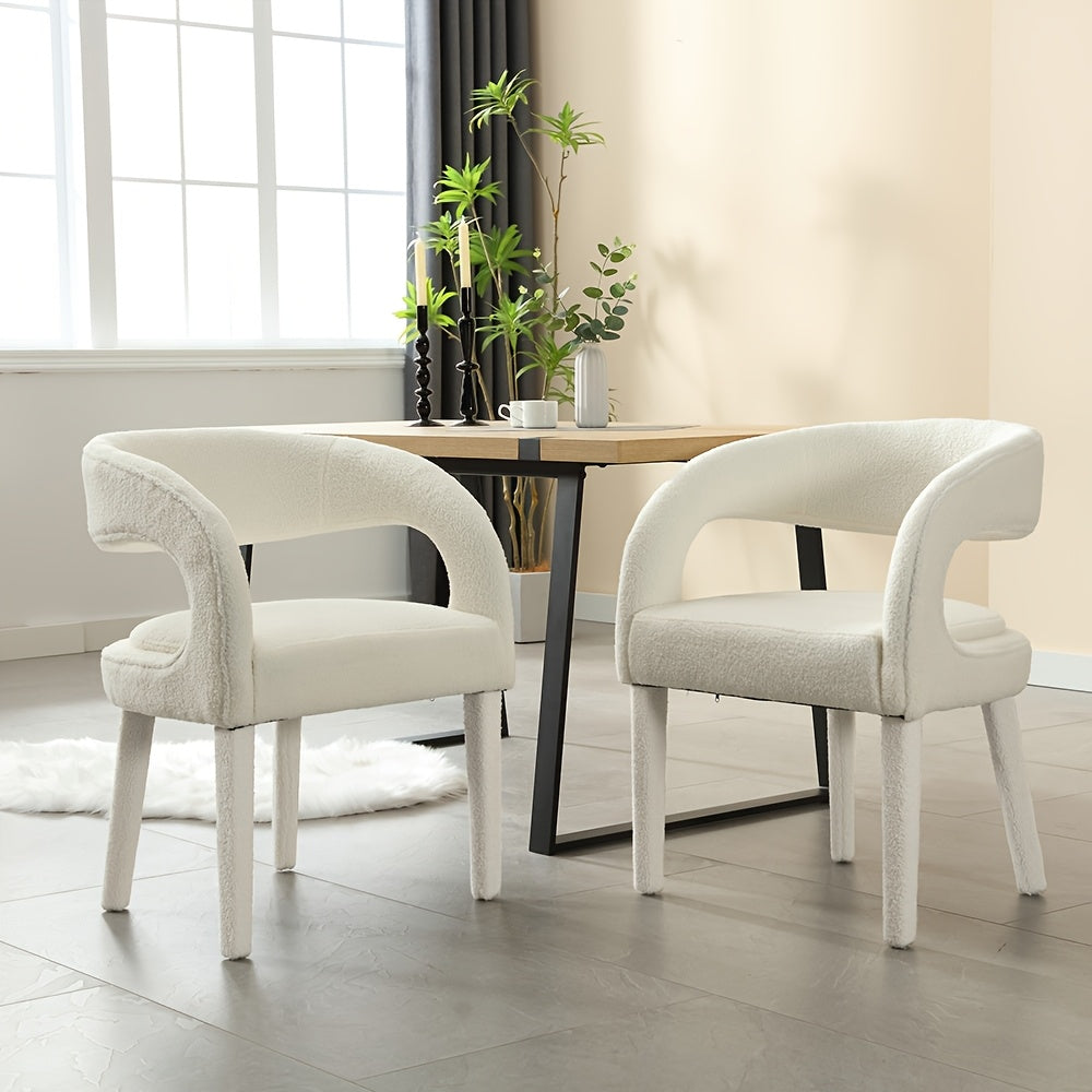 Set Of 2, Modern Dining Chairs Upholstered Kitchen & Dining Room Chairs Kitchen Chairs with Arms\u002FOpen Back Comfy Accent Chairs for Living Room\u002FBedroom