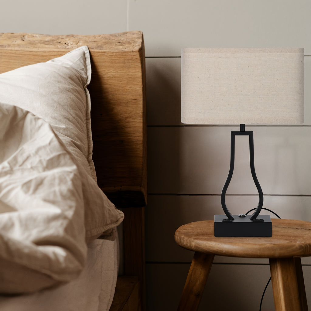 Touch Control Table Lamps Set Of 2, 3-Way Dimmable Bedside Nightstand Lamps with Dual USB Ports And 2-Prong AC Outlet for Bedroom Living Room Dorm Office, Bulbs Included
