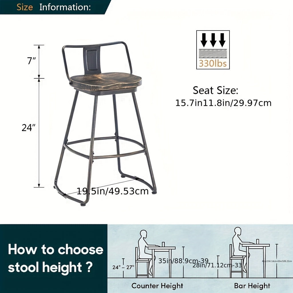 Swivel Metal Bar Stools Set Of 2 With Back Counter Height Barstools Kitchen Island Counter Stool Dining Chairs