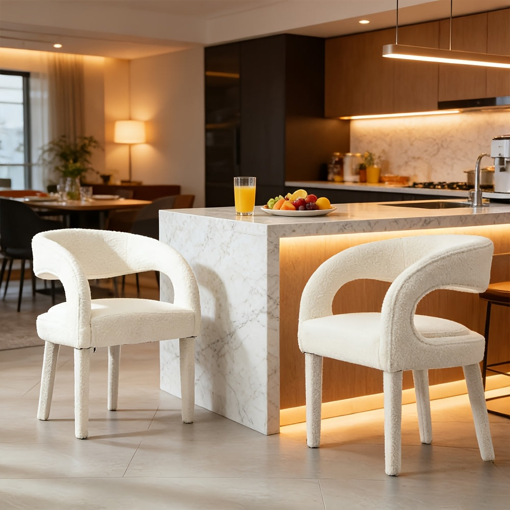 Set Of 2, Modern Dining Chairs Upholstered Kitchen & Dining Room Chairs Kitchen Chairs with Arms\u002FOpen Back Comfy Accent Chairs for Living Room\u002FBedroom