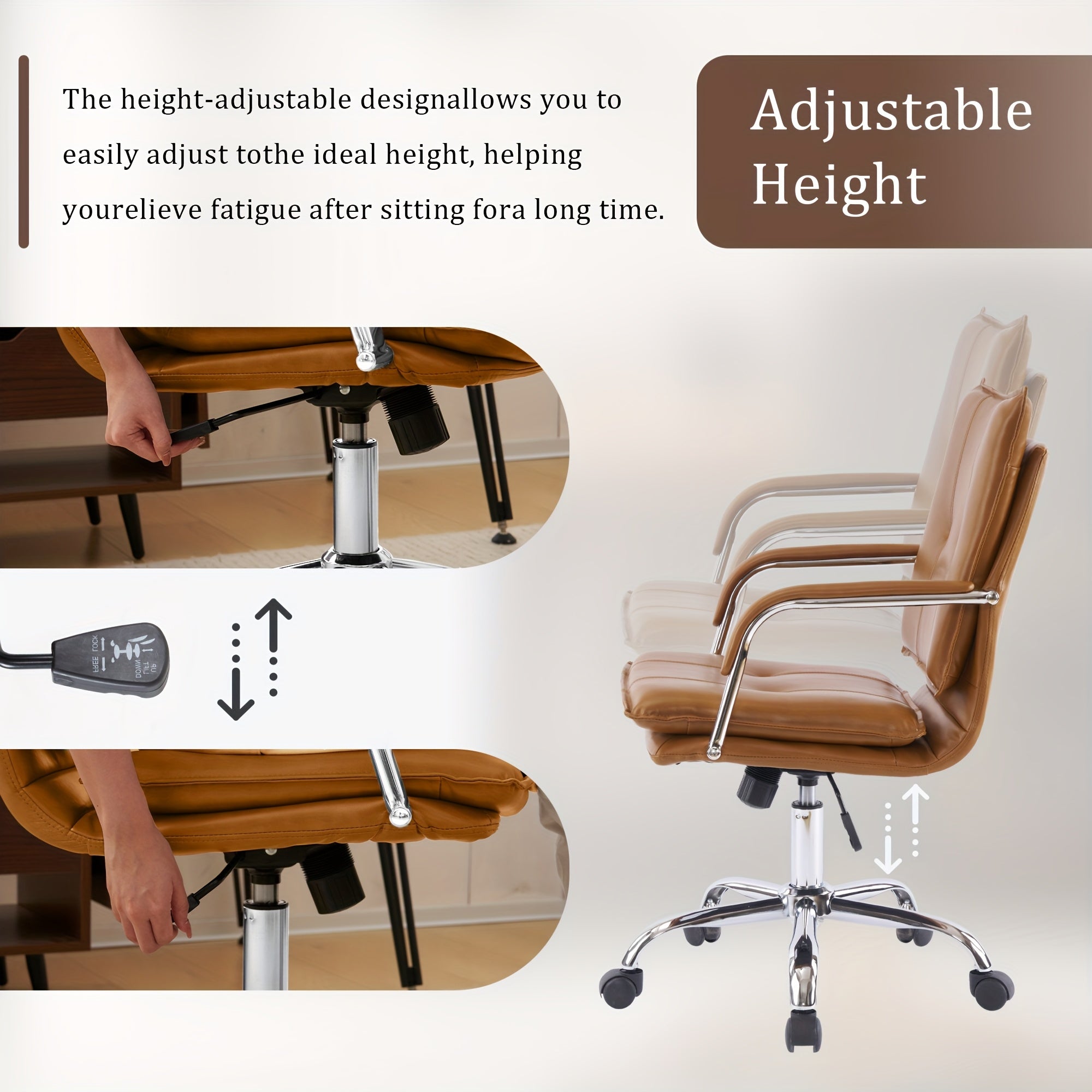 Gaming Chair, Office Chair Mid-Back Computer Chair Leather Desk Chair Racing Executive Ergonomic Adjustable Swivel Task Chair With Lumbar Support