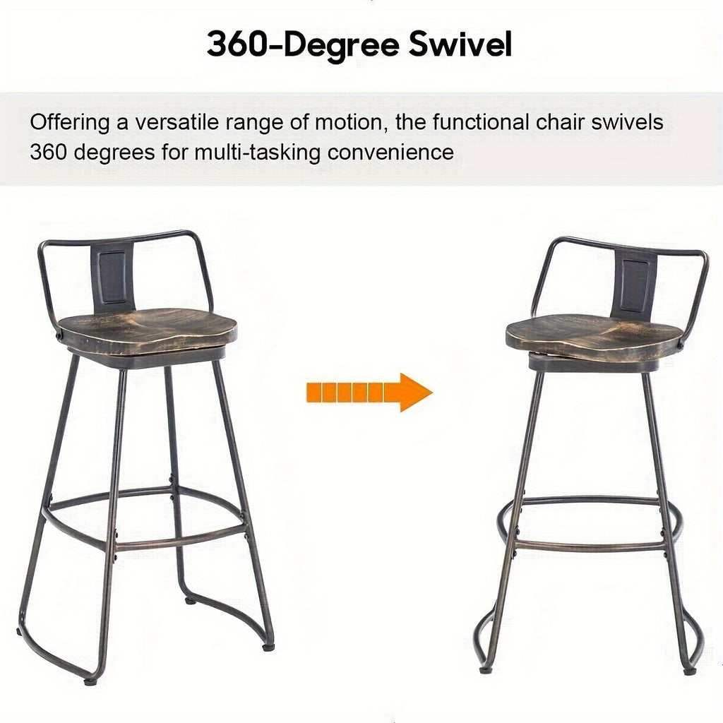 Swivel Metal Bar Stools Set Of 2 With Back Counter Height Barstools Kitchen Island Counter Stool Dining Chairs