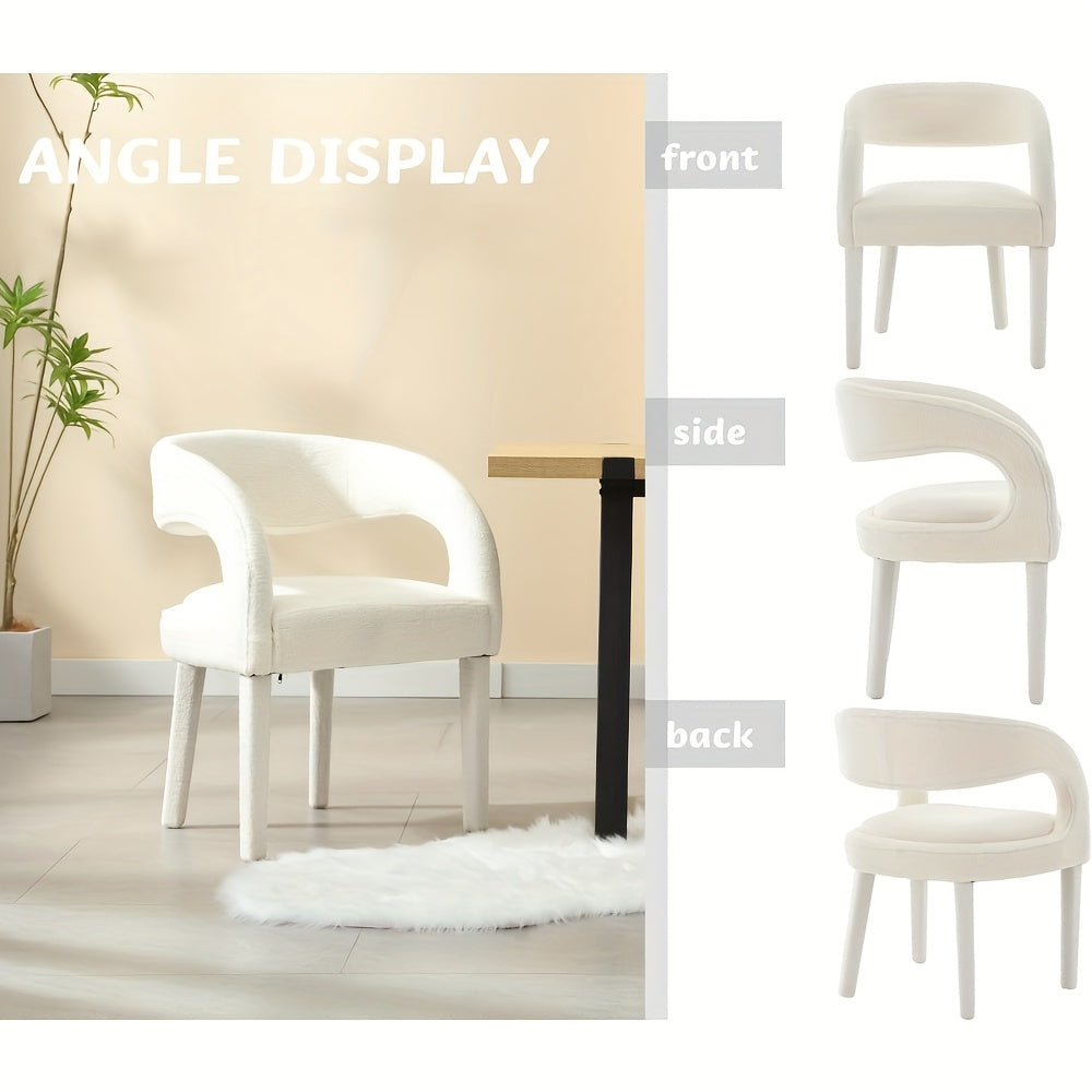 Set Of 2, Modern Dining Chairs Upholstered Kitchen & Dining Room Chairs Kitchen Chairs with Arms\u002FOpen Back Comfy Accent Chairs for Living Room\u002FBedroom
