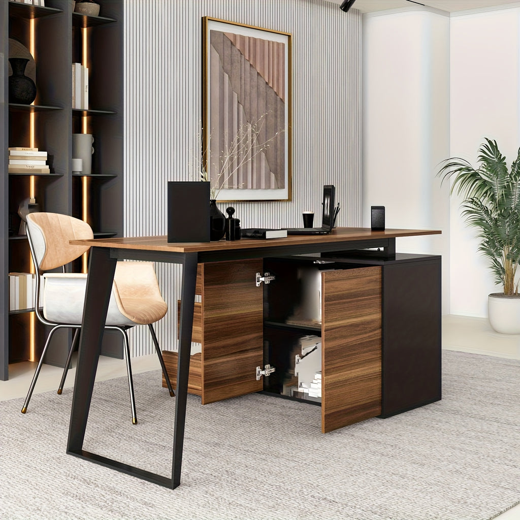 Modern L-Shaped Computer Desk Modern L-Shaped Computer Desk | 54.3'' Large Workstation with 3 Drawers, Filing Cabinet & Spacious Desktop - Home Office Writing Desk with Storage