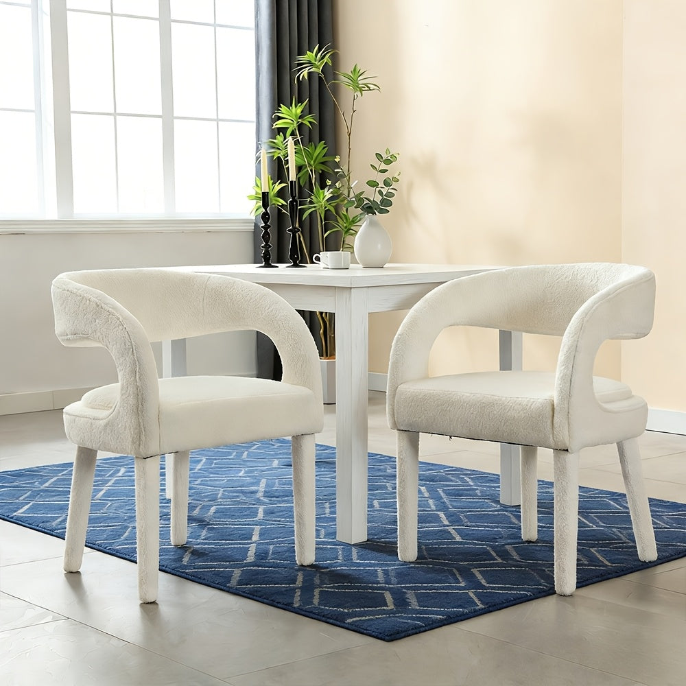 Set Of 2, Modern Dining Chairs Upholstered Kitchen & Dining Room Chairs Kitchen Chairs with Arms\u002FOpen Back Comfy Accent Chairs for Living Room\u002FBedroom