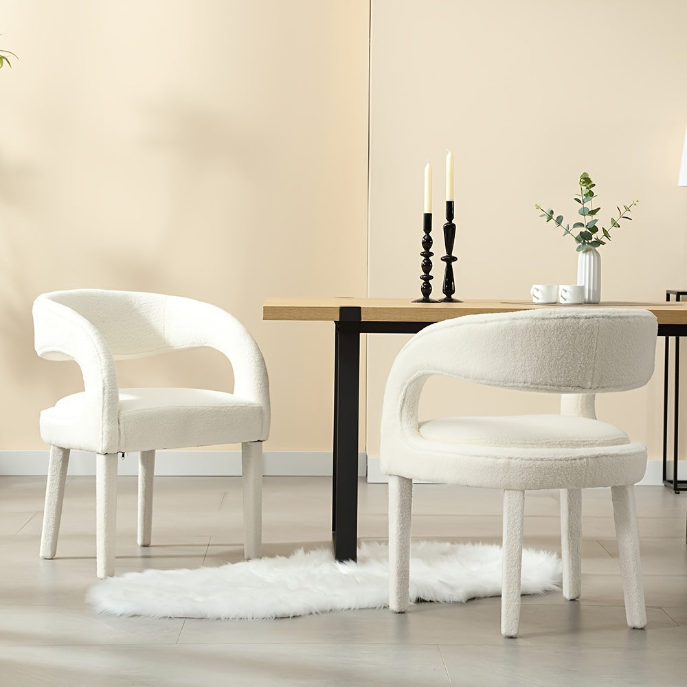 Set Of 2, Modern Dining Chairs Upholstered Kitchen & Dining Room Chairs Kitchen Chairs with Arms\u002FOpen Back Comfy Accent Chairs for Living Room\u002FBedroom