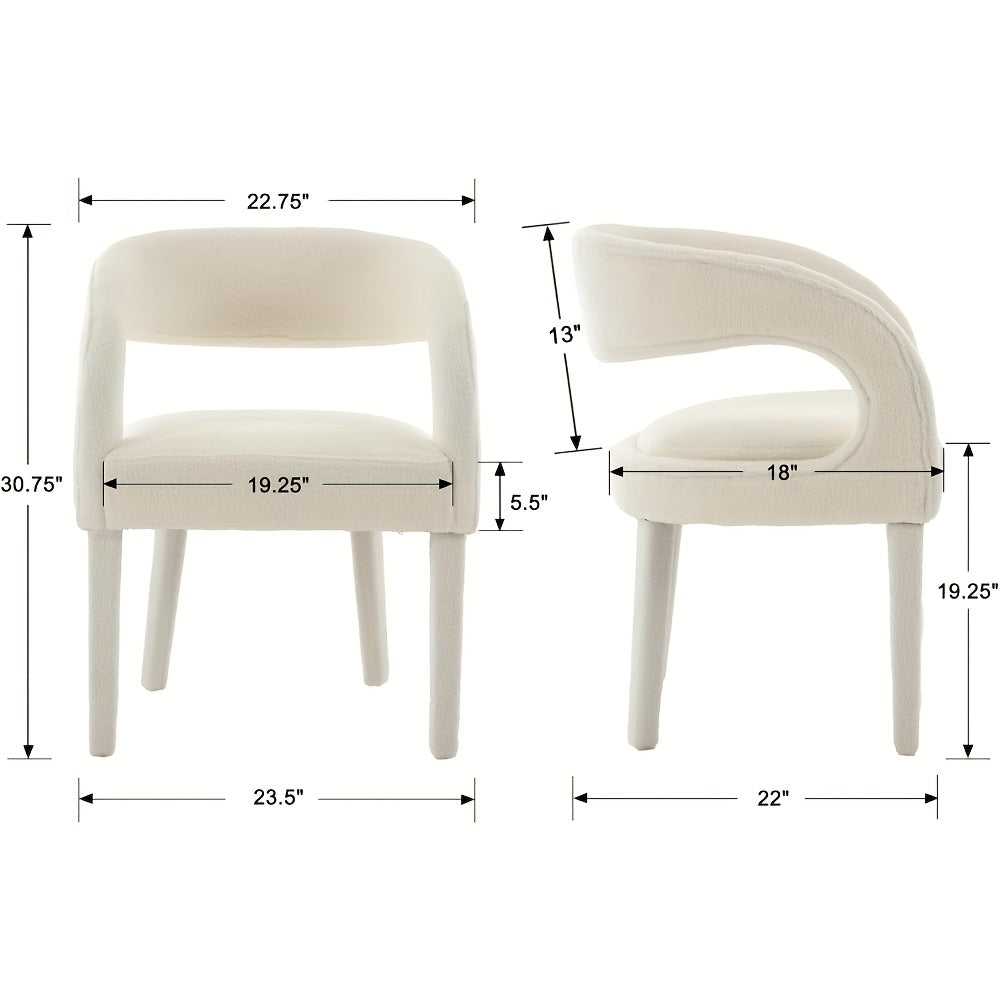 Set Of 2, Modern Dining Chairs Upholstered Kitchen & Dining Room Chairs Kitchen Chairs with Arms\u002FOpen Back Comfy Accent Chairs for Living Room\u002FBedroom