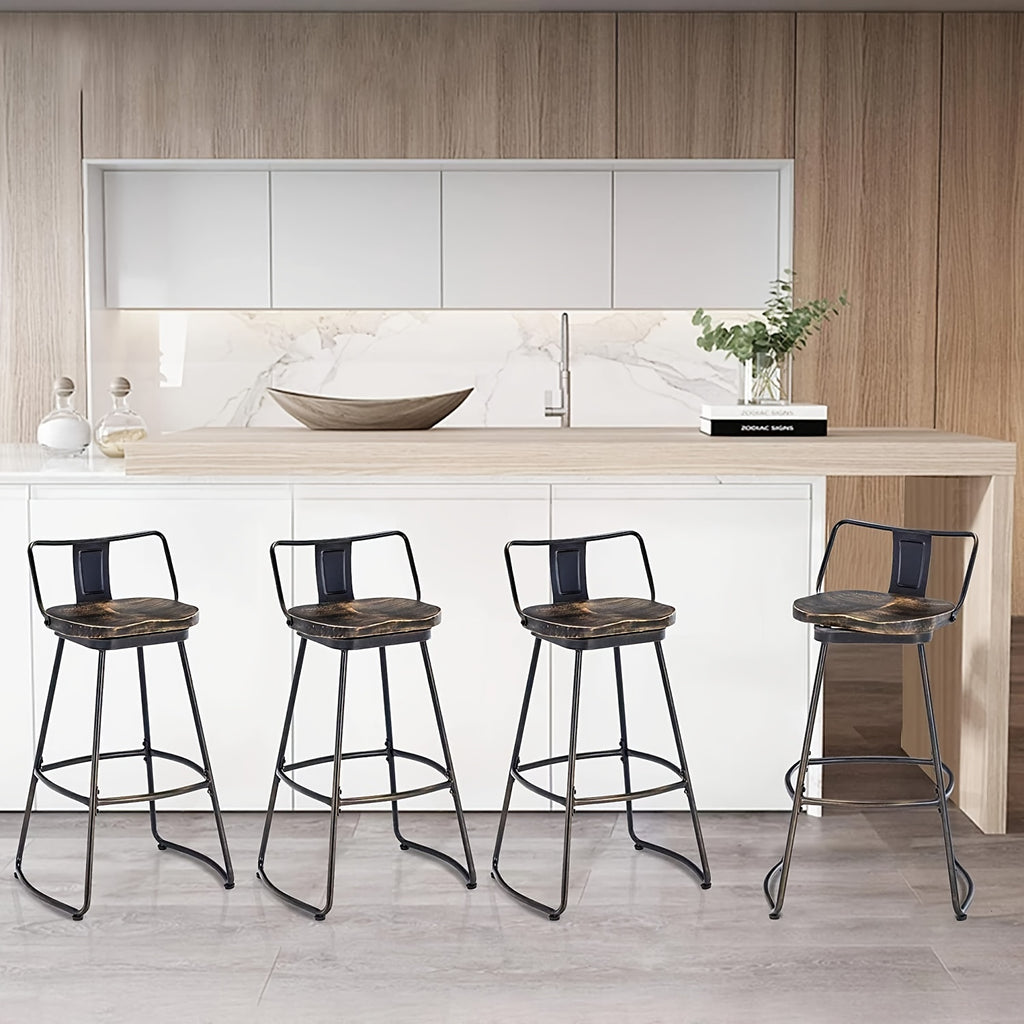 Swivel Metal Bar Stools Set Of 2 With Back Counter Height Barstools Kitchen Island Counter Stool Dining Chairs