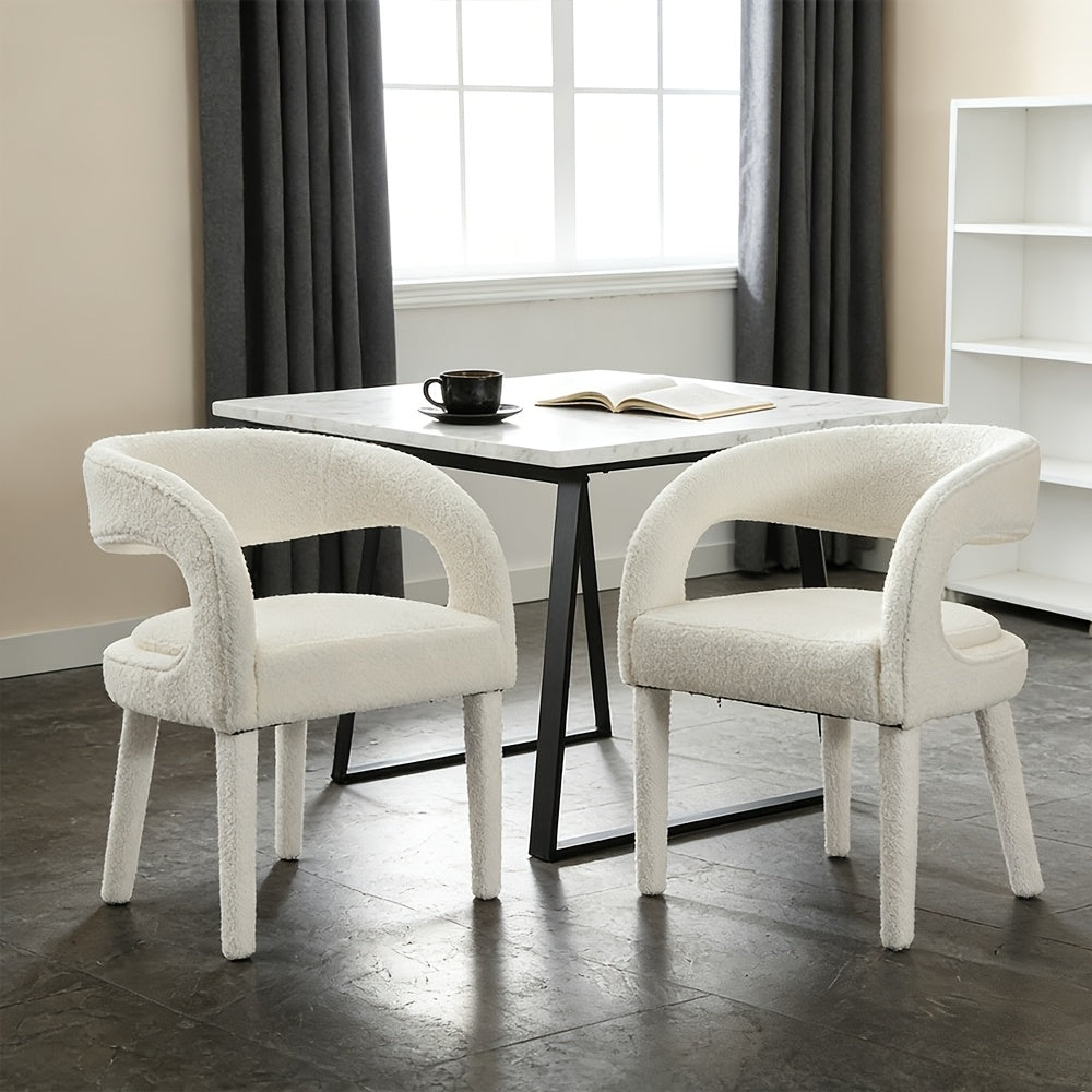Set Of 2, Modern Dining Chairs Upholstered Kitchen & Dining Room Chairs Kitchen Chairs with Arms\u002FOpen Back Comfy Accent Chairs for Living Room\u002FBedroom