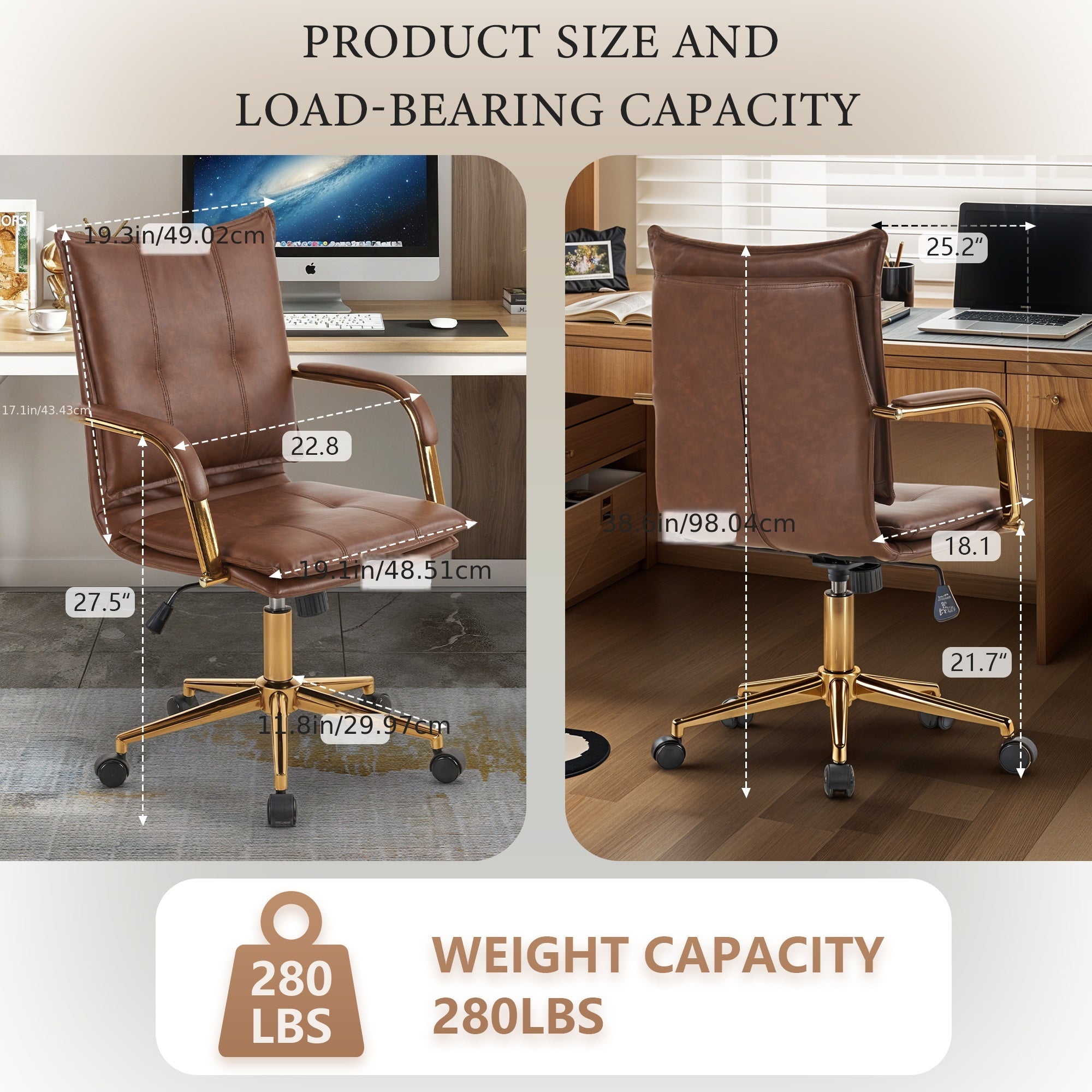 Gaming Chair, Office Chair Mid-Back Computer Chair Leather Desk Chair Racing Executive Ergonomic Adjustable Swivel Task Chair With Lumbar Support