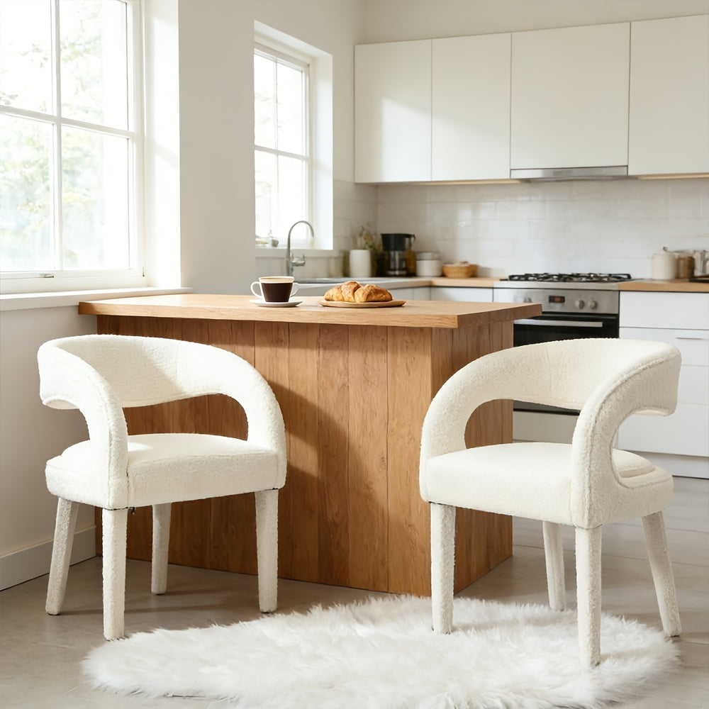 Set Of 2, Modern Dining Chairs Upholstered Kitchen & Dining Room Chairs Kitchen Chairs with Arms\u002FOpen Back Comfy Accent Chairs for Living Room\u002FBedroom