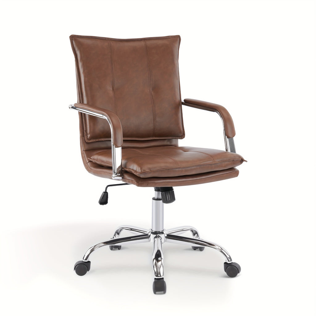 Gaming Chair, Office Chair Mid-Back Computer Chair Leather Desk Chair Racing Executive Ergonomic Adjustable Swivel Task Chair With Lumbar Support