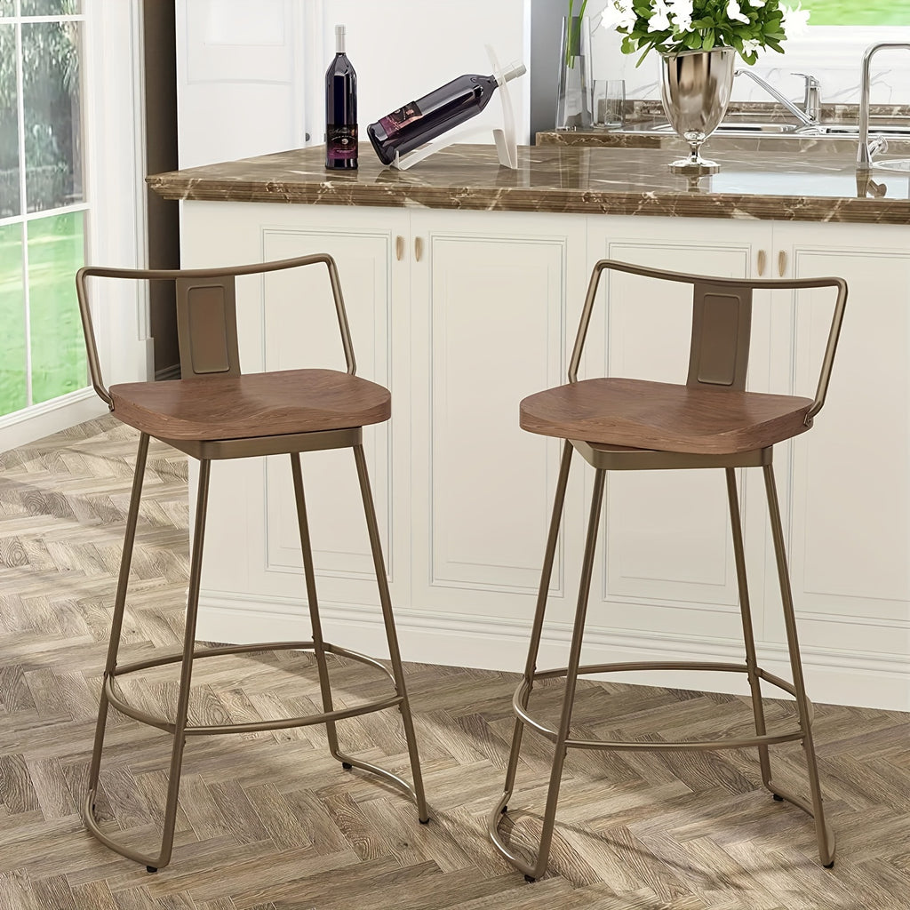 Swivel Metal Bar Stools Set Of 2 With Back Counter Height Barstools Kitchen Island Counter Stool Dining Chairs