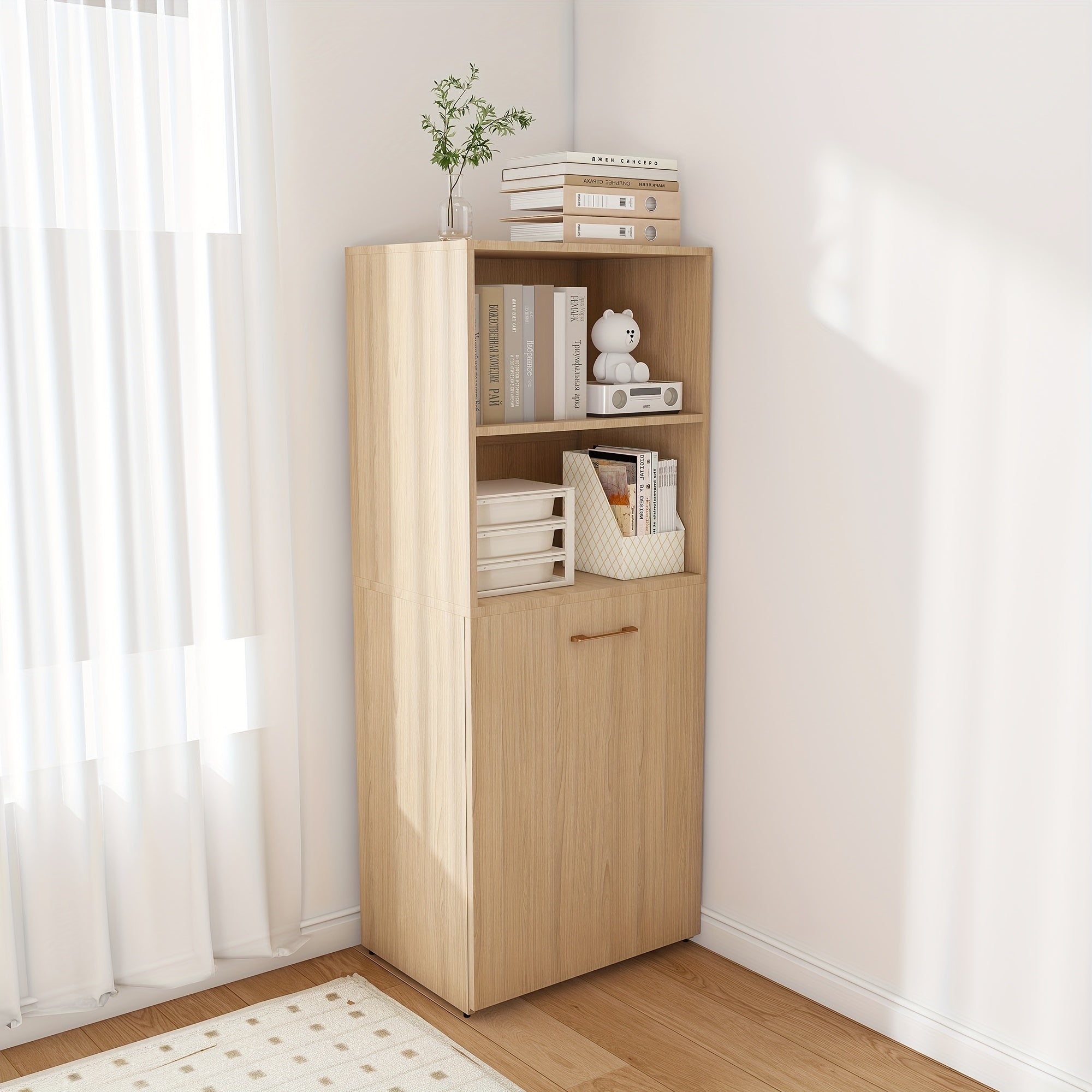 Foldable Stretchable Adjustable Height Desk with Mobile Wheels & Storage Shelves - Space-Saving Heavy-Duty PVC Frame, Walnut for Office, Small Apartments, Dorm Rooms - Easy Assembly Freestanding Writing Table