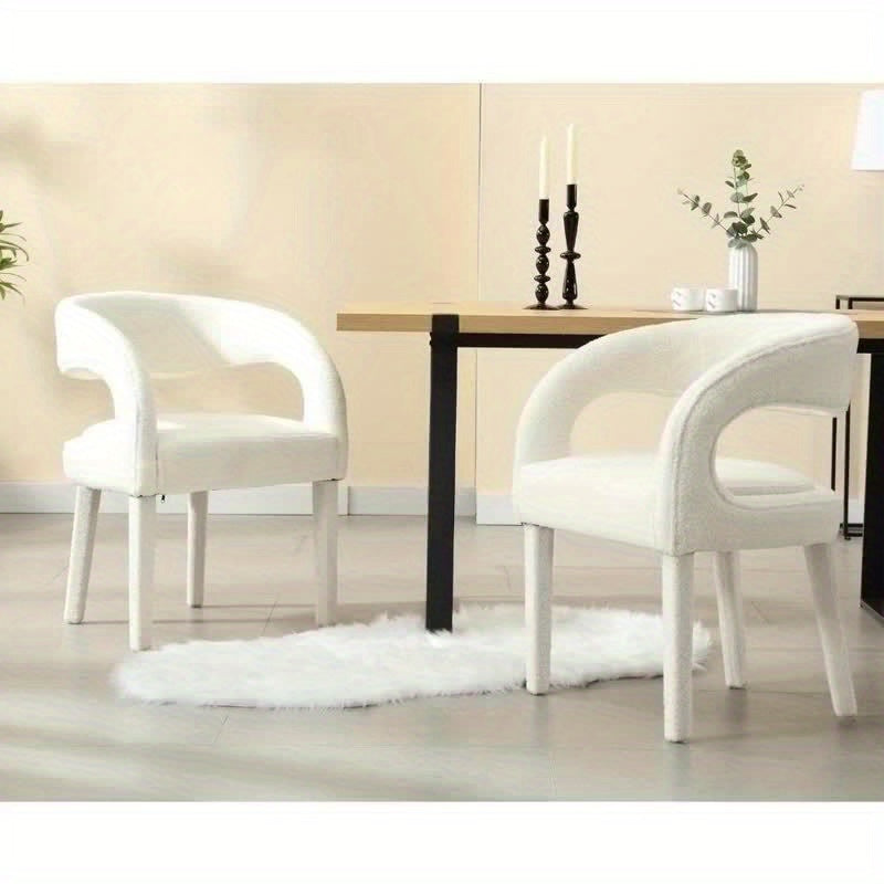 Set Of 2, Modern Dining Chairs Upholstered Kitchen & Dining Room Chairs Kitchen Chairs with Arms\u002FOpen Back Comfy Accent Chairs for Living Room\u002FBedroom