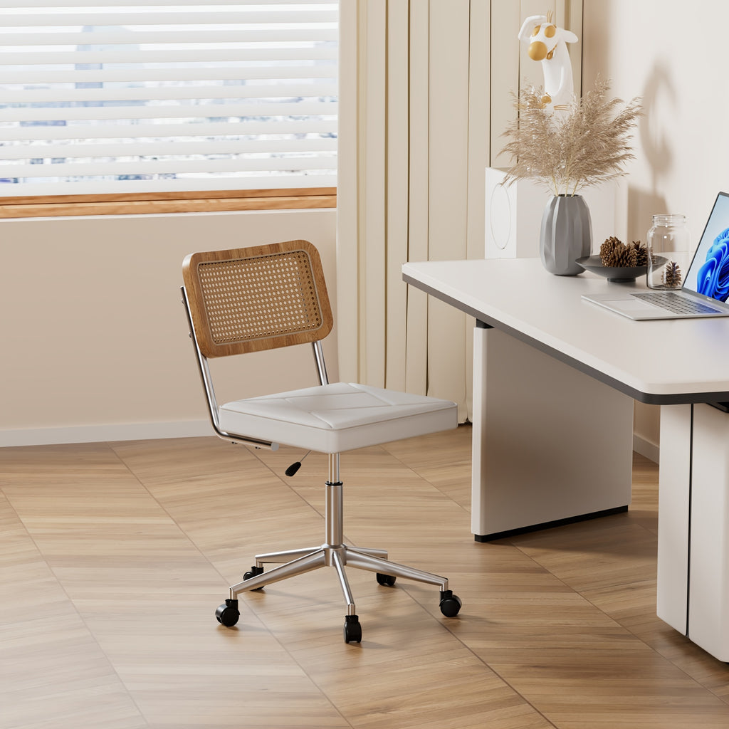 Swivel Upholstery Adjustable Height Home Office Chair, Ergonomic Armless Chairs