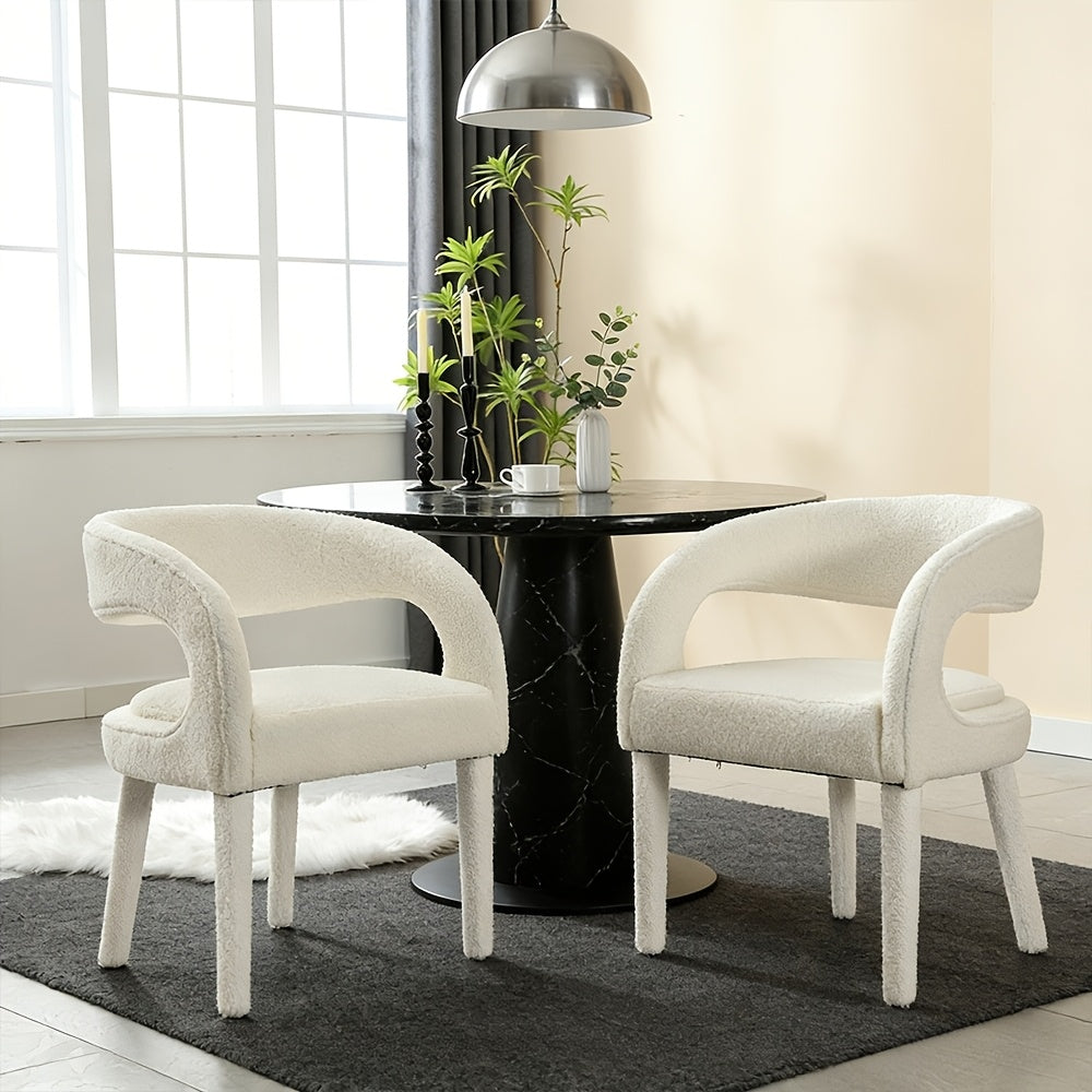 Set Of 2, Modern Dining Chairs Upholstered Kitchen & Dining Room Chairs Kitchen Chairs with Arms\u002FOpen Back Comfy Accent Chairs for Living Room\u002FBedroom